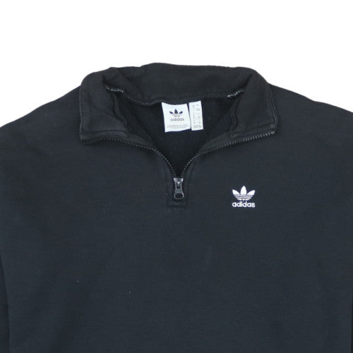 Additional view of Adidas Women Black 1/2 Zip Sweatshirt, size 8, Logo Sleeve Tape