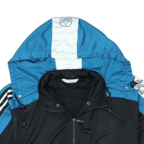 Additional view of Adidas men’s black blue full zip short sleeve hoodie l sportswear