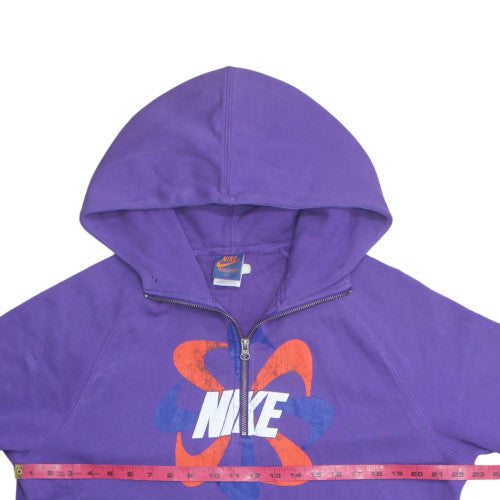 Nike Women Purple Track & Field 1/2 Zip Hoodie Size L Cotton Blend