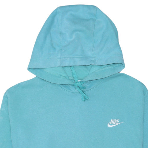 Nike Womens Blue Pullover Hoodie Medium Cotton Blend Casual