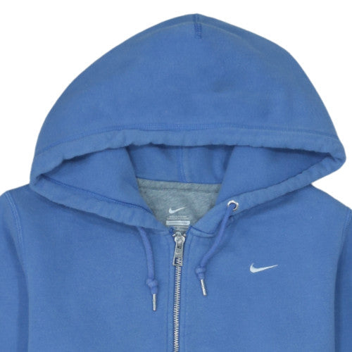 Nike Womens Blue Full Zip Hoodie Sweatshirt Size M Cotton Blend
