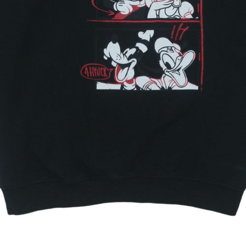 Disney Womens Black L Sweatshirt Mickey & Friends Cartoon Graphic Pullover