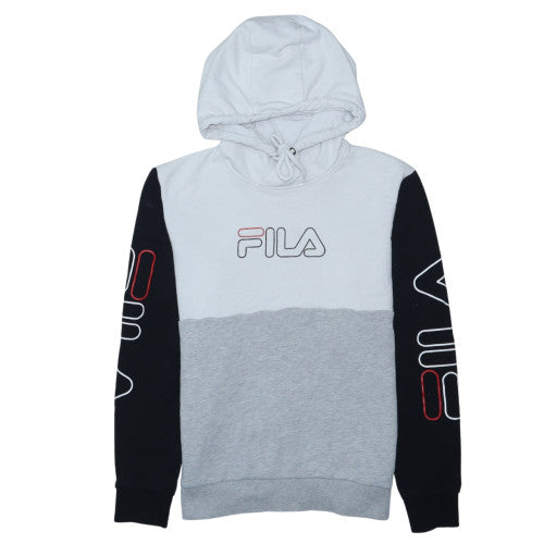 Additional front view of Fila Women’s Grey Black Colourblock Pullover Hoodie, size M