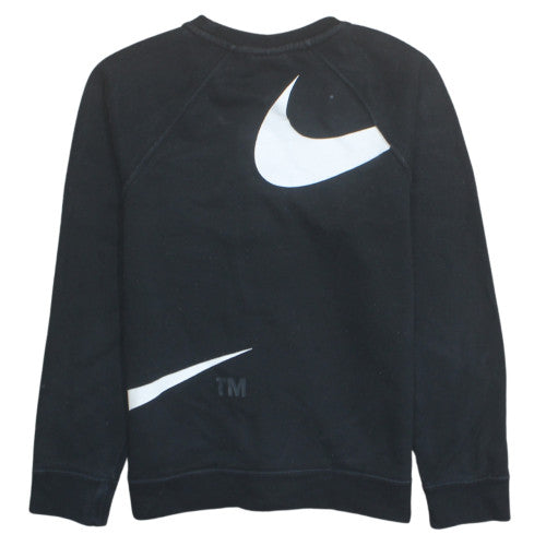 Nike Girls Black Sweatshirt L 13-14 Years Crew Neck Pullover Logo Fleece