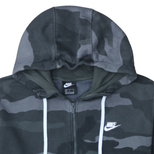 Nike Mens Grey Camo Full Zip Hoodie Size L Regular Fit