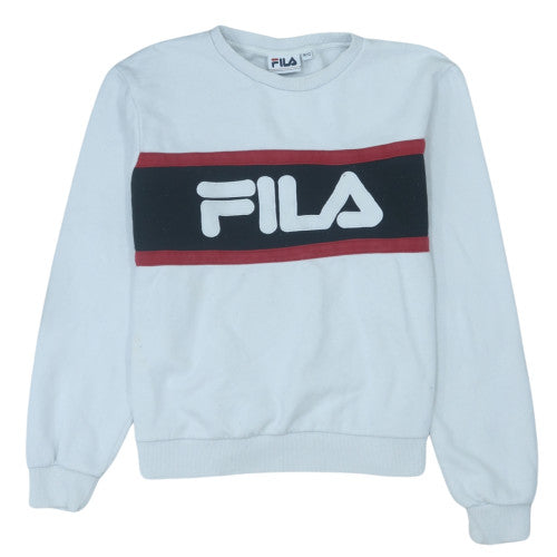 Additional front view of Fila Women White Logo Crew Neck Sweatshirt, size 12