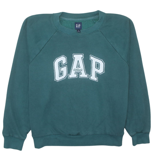 Gap Women’s Green Small Pullover Sweatshirt Logo Athletic Style