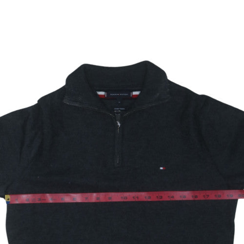 Tommy Hilfiger Men's Black M 1/4 Zip High Neck Wool Blend Jumper