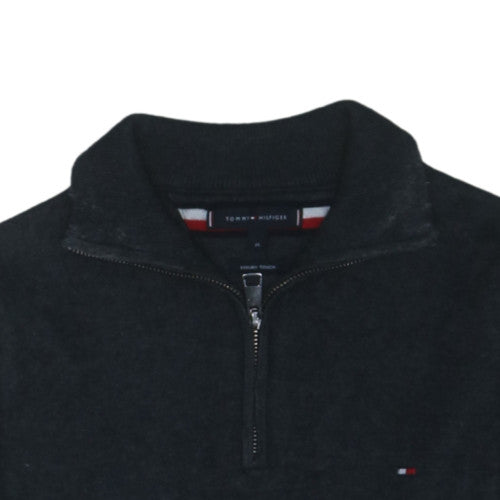 Tommy Hilfiger Men's Black M 1/4 Zip High Neck Wool Blend Jumper