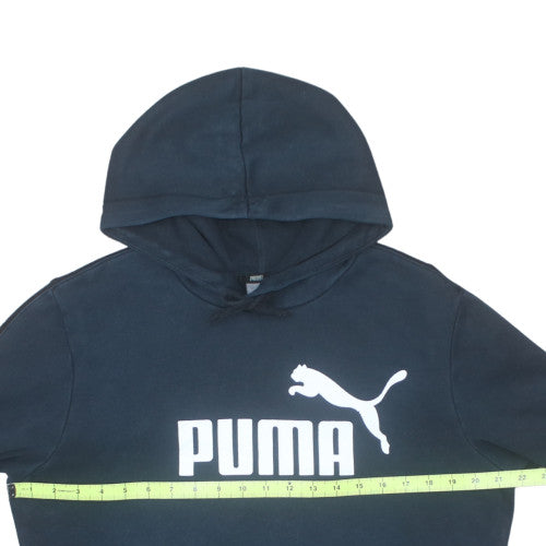 Puma Men's Black Small Pullover Hoodie with Logo Print