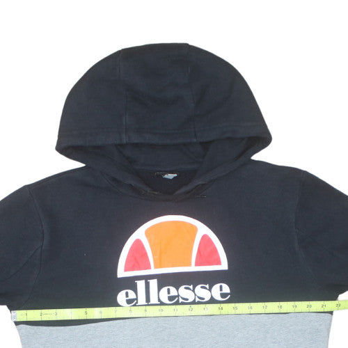 Ellesse Men’s Grey Pullover Hoodie Small Logo Fleece Sweatshirt