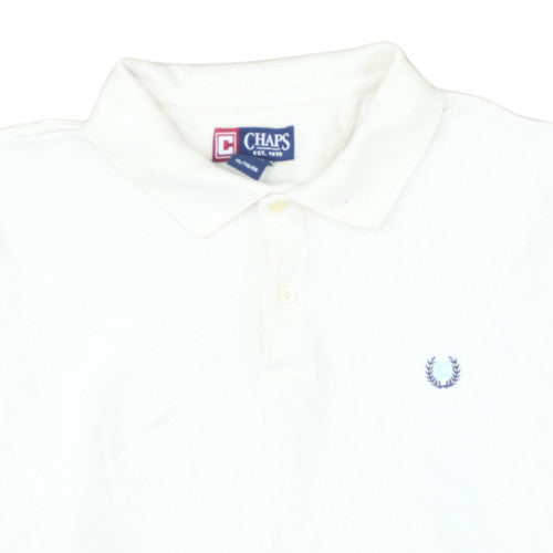 Chaps Men's White Cotton Polo Shirt XL Classic Fit