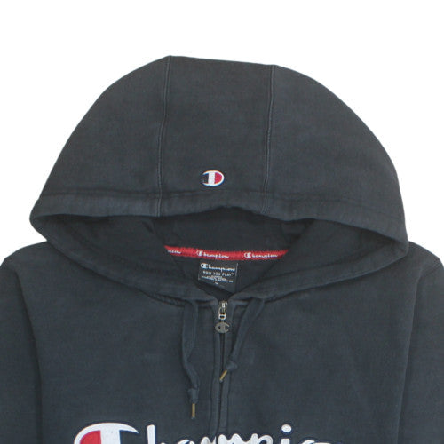 Champion Mens Black Full Zip Hoodie M Regular Fleece Sportswear