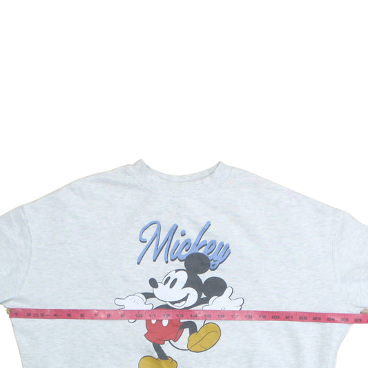 Disney Women Grey Mickey Mouse Graphic Sweatshirt Size 12
