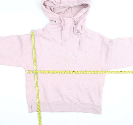 Bench Womens Pink Hoodie Size 10 Pullover Cotton Blend Casual