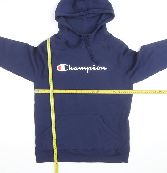 Champion Men's Blue Pullover Hoodie Small Logo Sportswear