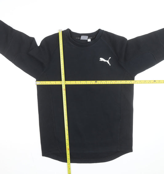 Puma Men's Black Small Crew Neck Pullover Sweatshirt