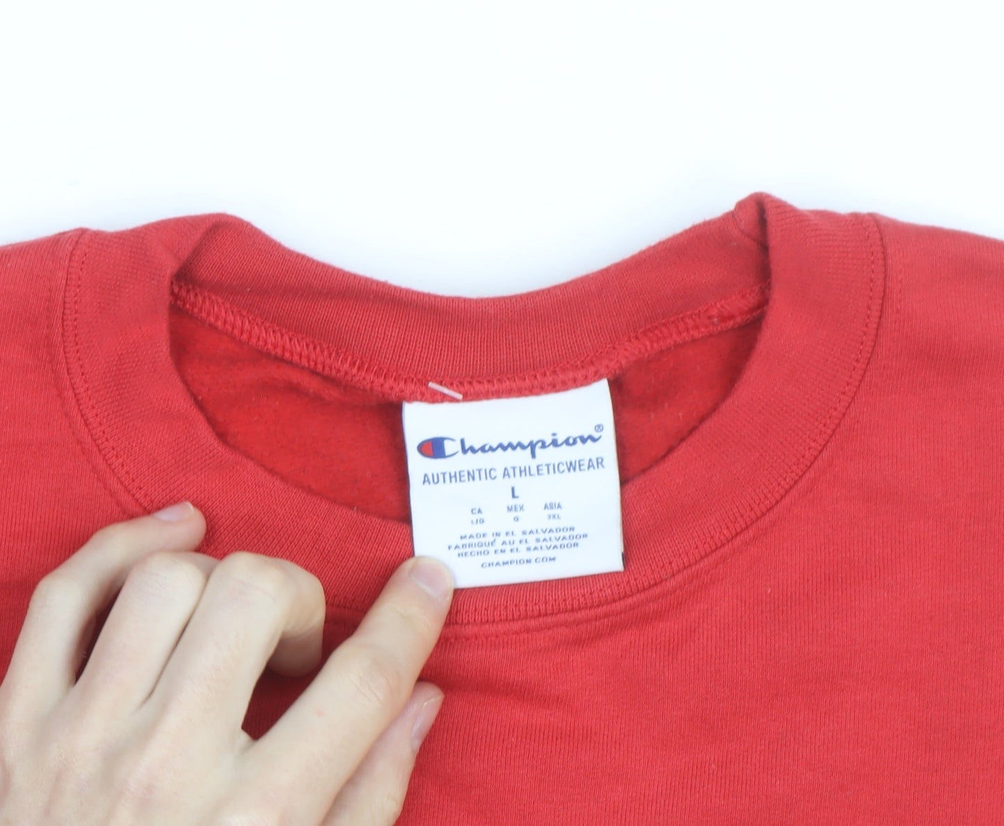 Champion Men's Red Ball State Pullover Crew Neck Sweatshirt L