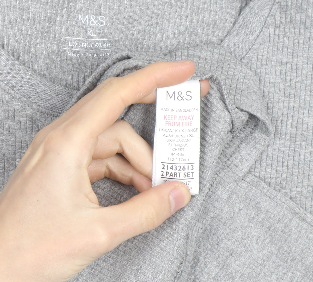 Marks and Spencer Men’s Grey XL Long Sleeve Pyjama Top