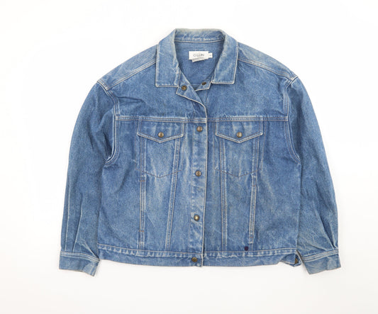 Calvin Mens Blue Denim Button Jacket L Classic 42in Vintage Style