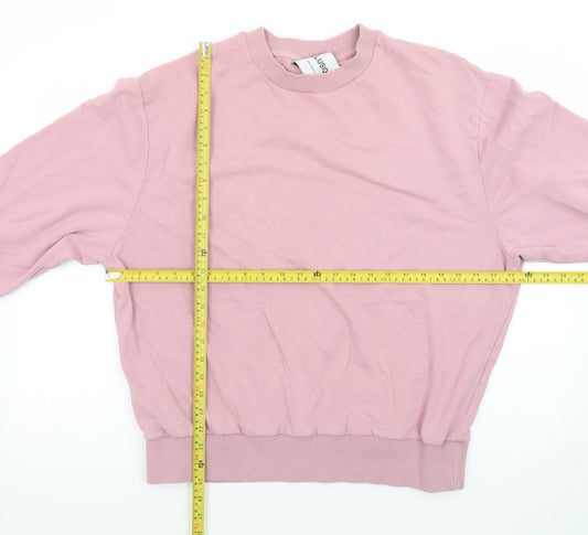 Collusion Mens Pink Crew Neck Cotton Pullover Sweatshirt Size L