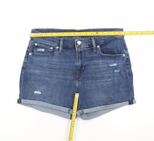 Levi's Women's Blue Denim Boyfriend Shorts Size 14 Stretch