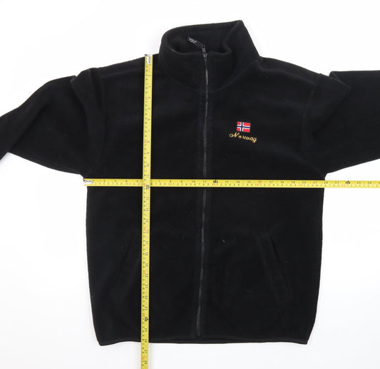 YOU Classic Men's Black Fleece Full Zip Mid-Length Jacket M