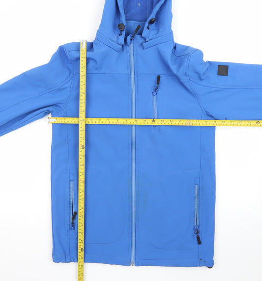 INDIGO JEANS CODE Men's Blue Softshell Hooded Jacket Size S