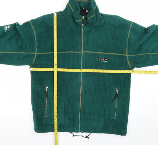 Outdoor Scene Mens Green Fleece Full Zip Jacket Size M