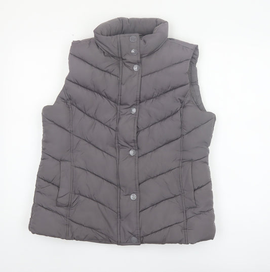 Gap Women's Grey Quilted Puffer Waistcoat L Sleeveless Casual Vest