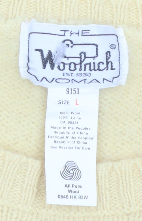 Woolrich Women's Yellow Pure Wool Crew Neck Jumper L