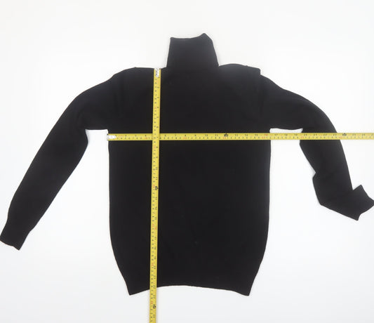 Uniqlo Women Black Wool Roll Neck Jumper Size S