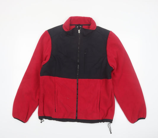 Athletech Men's Red Black Fleece Full Zip Outdoor Jacket Size M