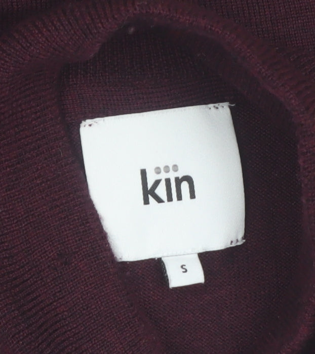 Kin Men’s Brown Merino Wool Roll Neck Jumper Size S