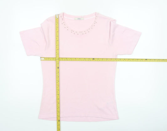 Marks and Spencer Womens Dusted Pink Acrylic Short Sleeve Jumper UK 12