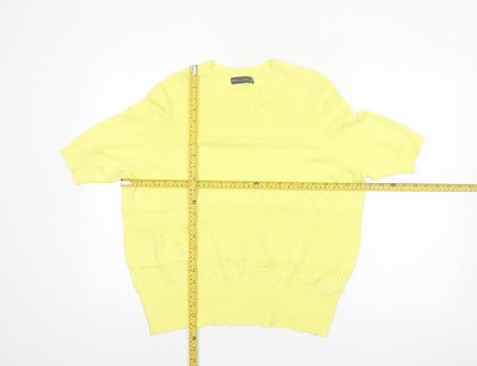 Marks and Spencer Women's Yellow Knit Short Sleeve Jumper Size 18