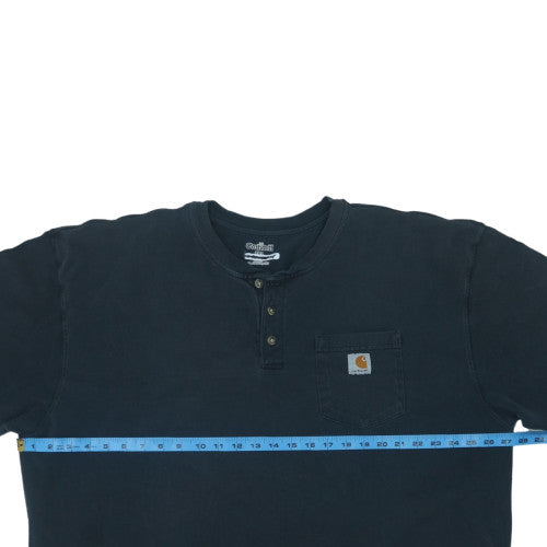 Carhartt Men’s Black 2XL Henley Short Sleeve Heavyweight Cotton T-Shirt