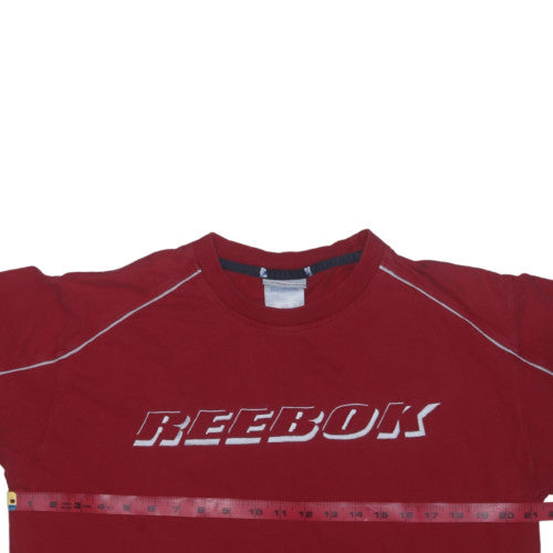 Reebok Mens Red Short Sleeve Crew Neck Cotton Sports T-Shirt Size M