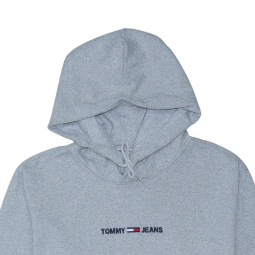 Tommy Jeans Men's Grey XL Pullover Hoodie with Logo