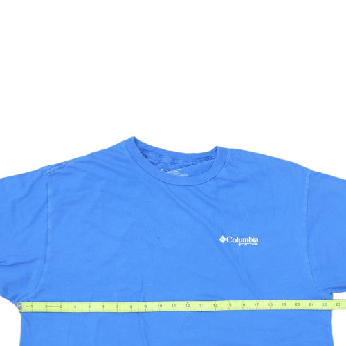 Columbia PFG Men's Blue XL Cotton Crew Neck Graphic T-Shirt