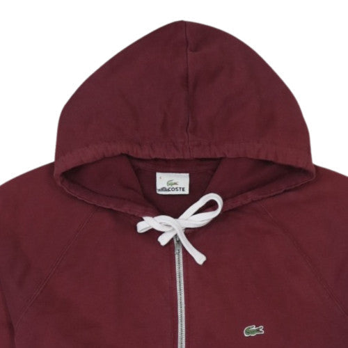 Lacoste Men's Red Full Zip Hoodie Size M Cotton Casual Sweatshirt