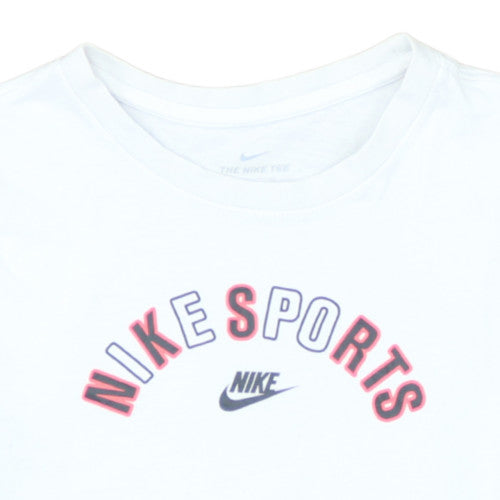 Nike Boys White XL Sports Logo Short Sleeve Cotton T-Shirt