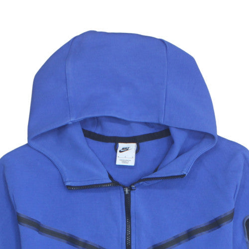 Nike Men's Blue Full Zip Hoodie M Graphic Print Athletic Sweatshirt