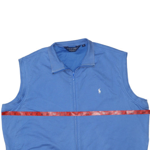 Ralph Lauren Polo Golf Men's Blue XL Sleeveless Full Zip Cotton Top