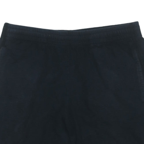Nike Men Black Sweat Shorts M Elastic Waist Cotton Sportswear