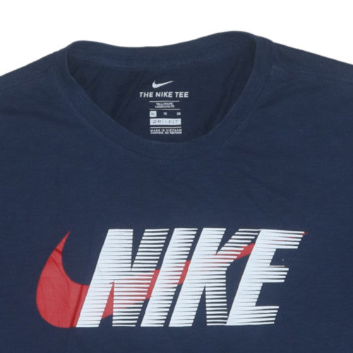Nike Men's Navy Blue XL Dri-FIT Graphic Logo T-Shirt