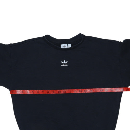 Adidas Women Black Long Sleeve Crew Neck Pullover Sweatshirt Size 8