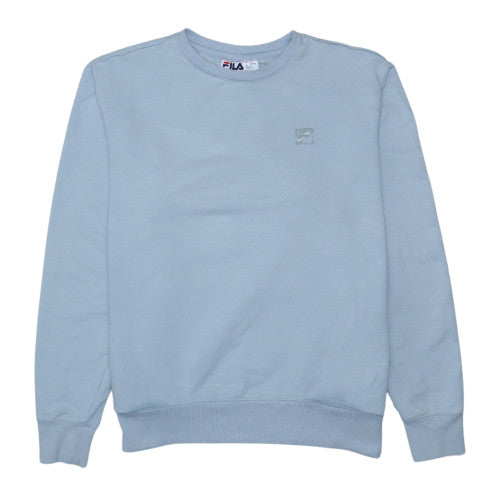 Additional front view of Fila Women Light Blue Crew Neck Pullover Sweatshirt, size L