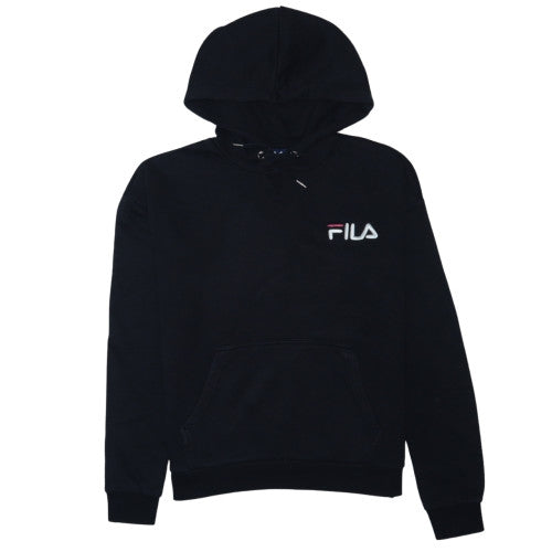 Additional front view of Fila women’s black xs pullover hoodie with logo embroidery