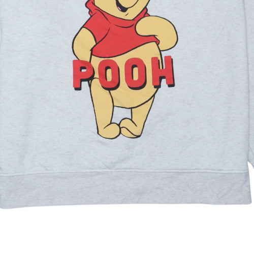 Disney Women Grey Winnie the Pooh L Pullover Sweatshirt